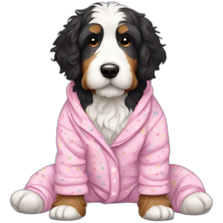 bernedoodle in pajamas emoji
