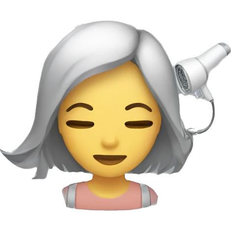 Mujer usando secador  emoji
