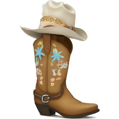 Beach cowgirl boots emoji