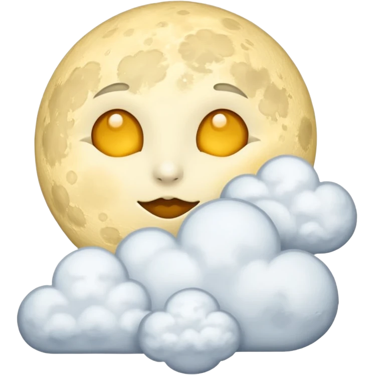 Moon and clouds emoji