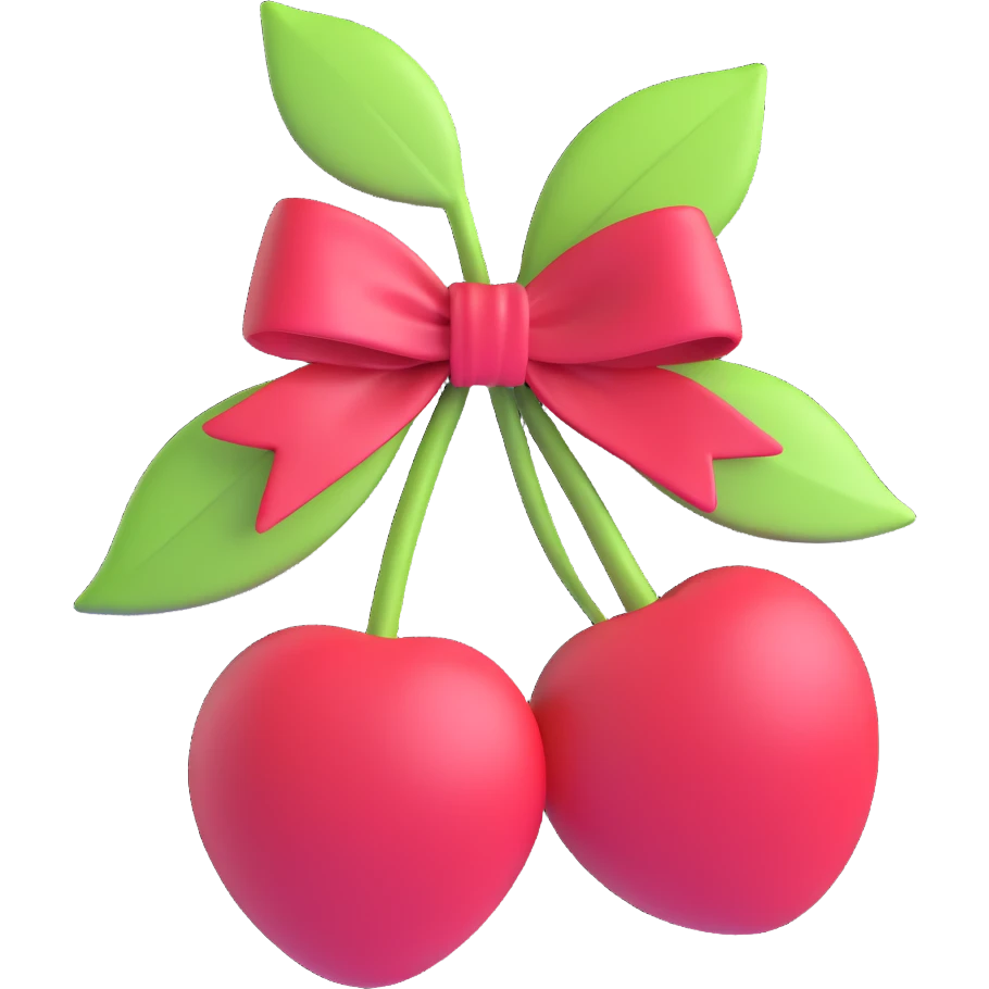 cherry with a bow emoji