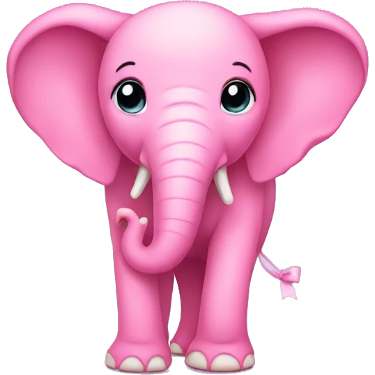Pink elephant wearing bow  emoji