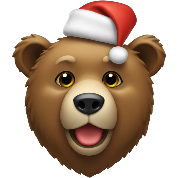 bear with christmas hat emoji