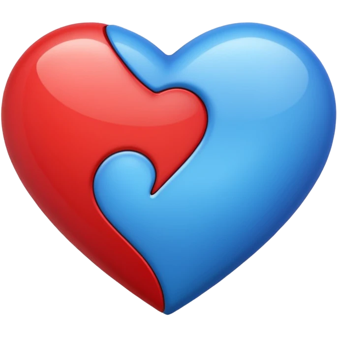 corazon azul y rojo emoji