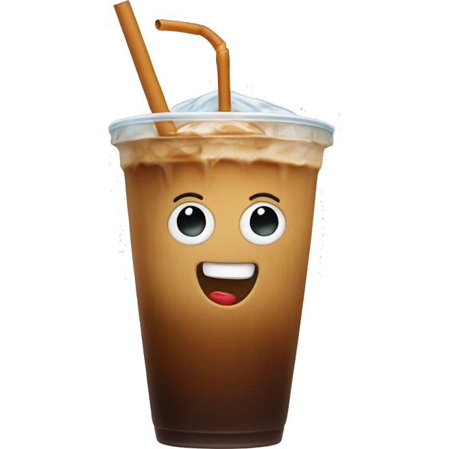 Iced coffee with a straw  emoji