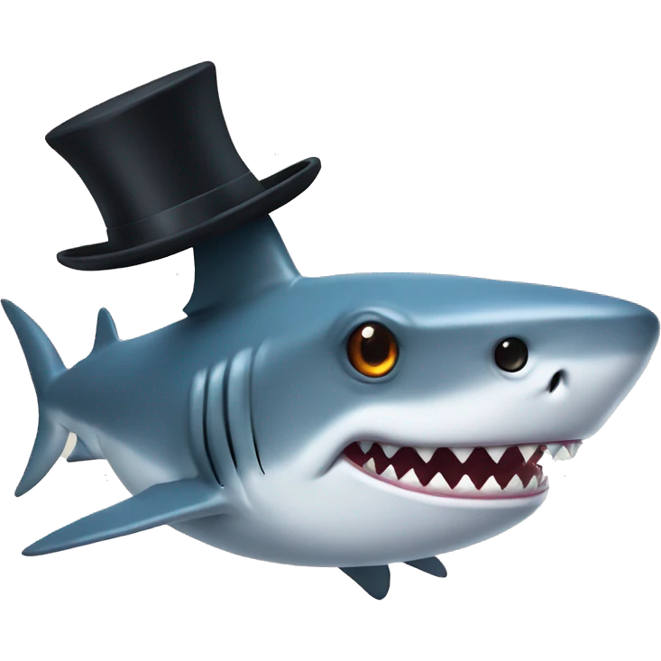 shark with tophat emoji
