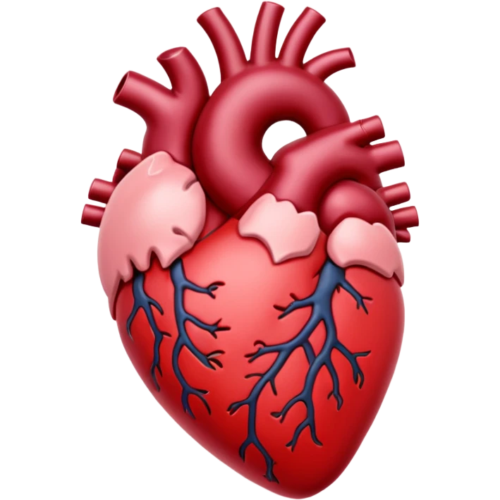 Burgundy anatomical heart emoji