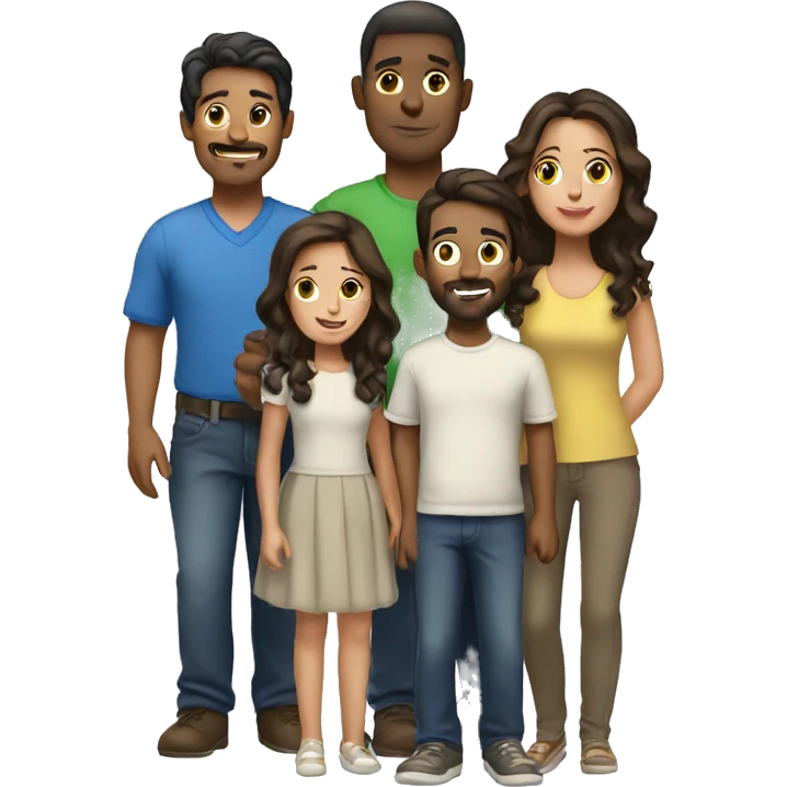 Brunette family 3 emoji