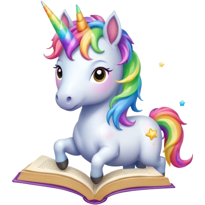 Unicorns read book
A full body of little majestic unicorn with rainbow mane holding an open book with magic sparks.












 emoji