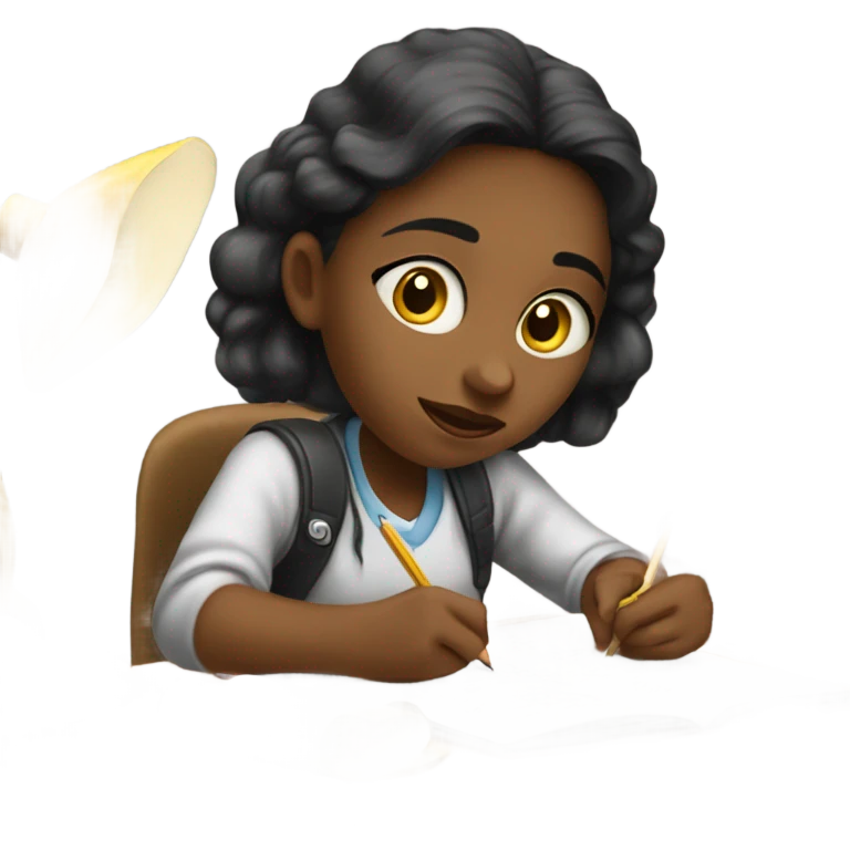 Girl doing homework  emoji