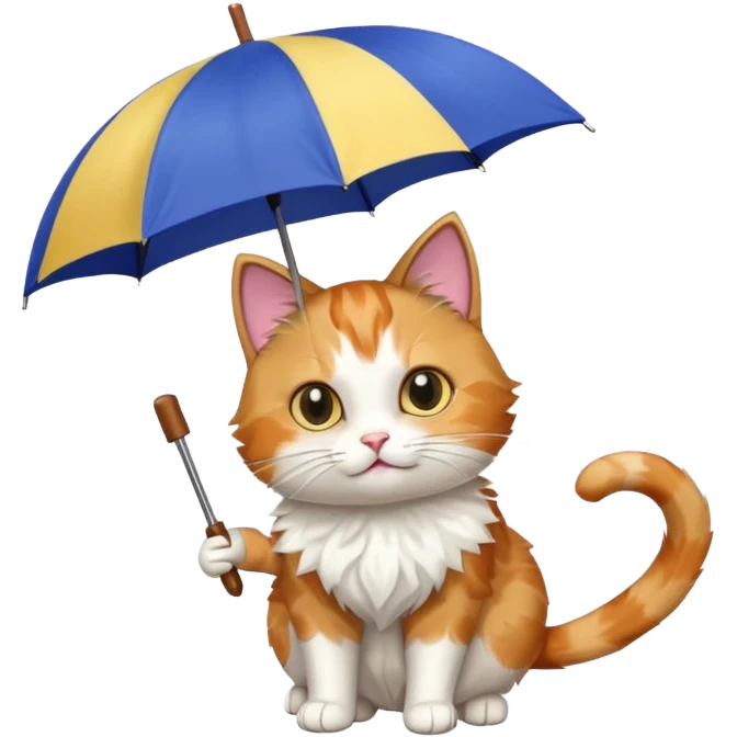 cat holding an umbrella emoji