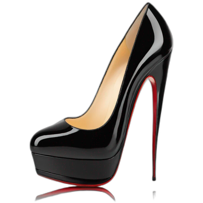 One WEDGE heel LOUBOUTIN black leather PATENT emoji