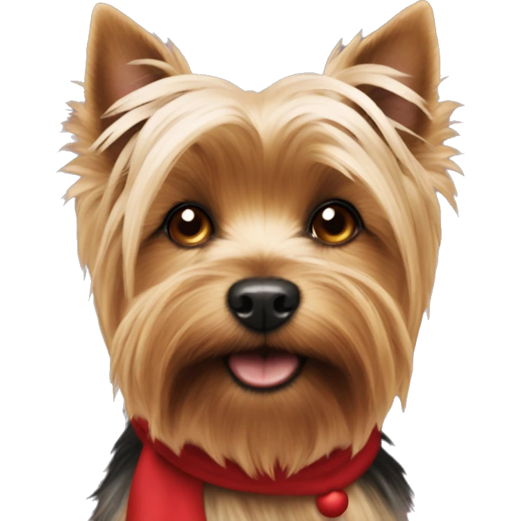 Yorkie dog with Santa  emoji