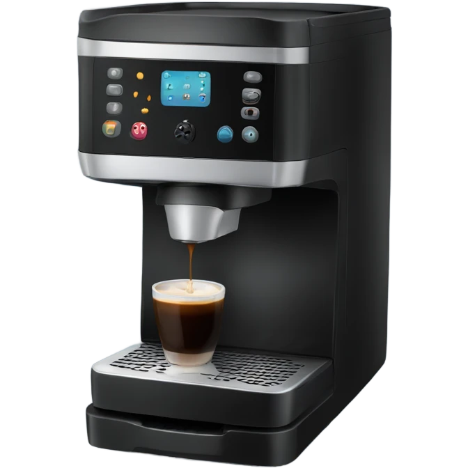 a black coffee machine with a cup  emoji