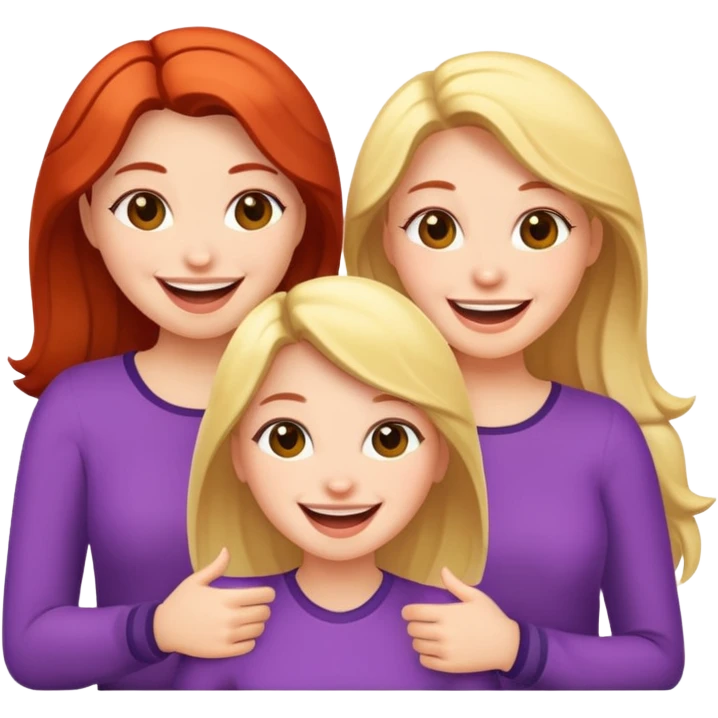 3 girlfriends white  emoji