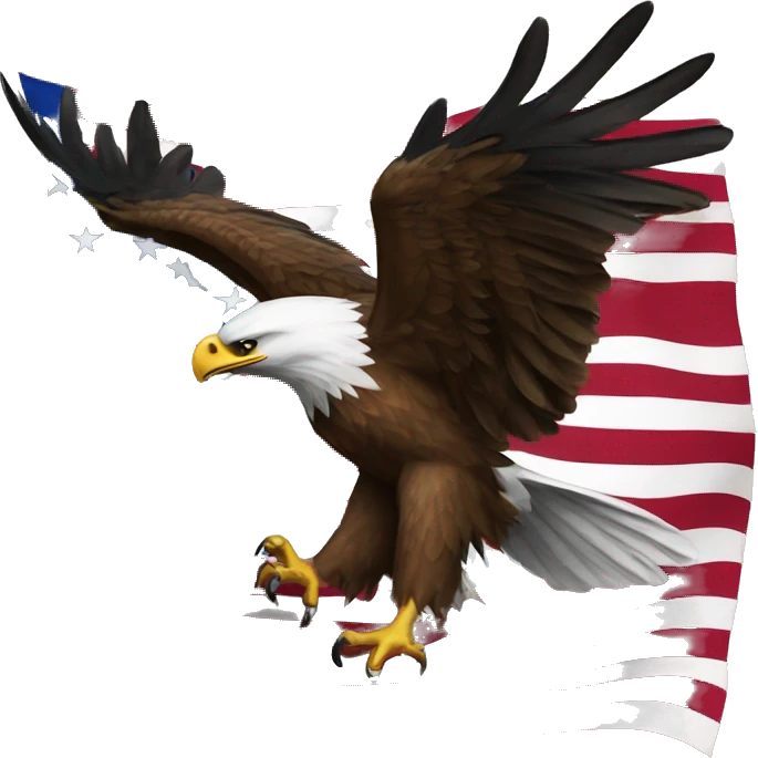 eagle with SMS on flag emoji