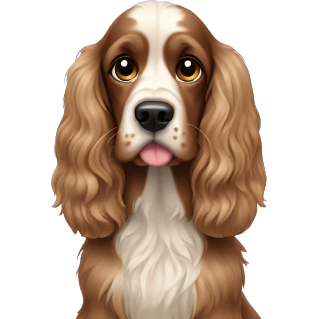 Cocker spaniel tips of ear hair black  emoji