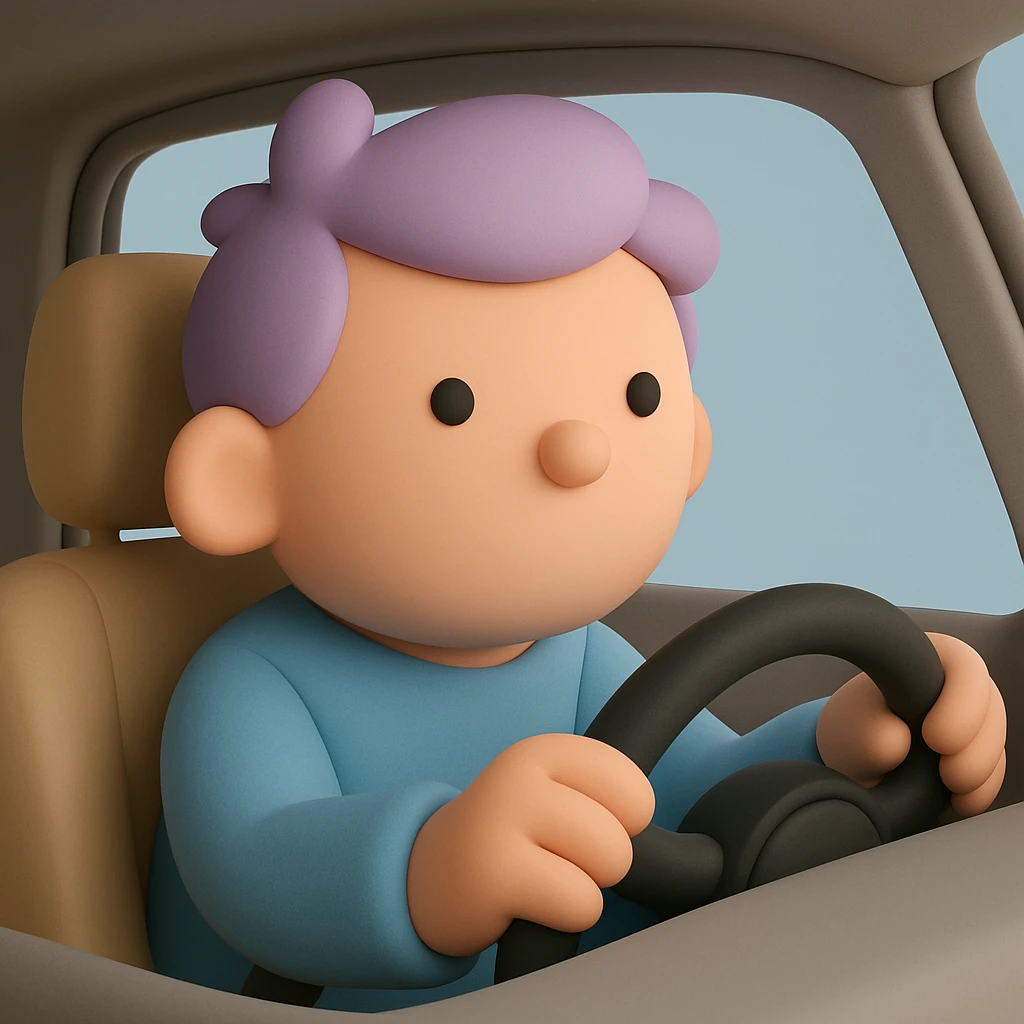 person driving a car emoji