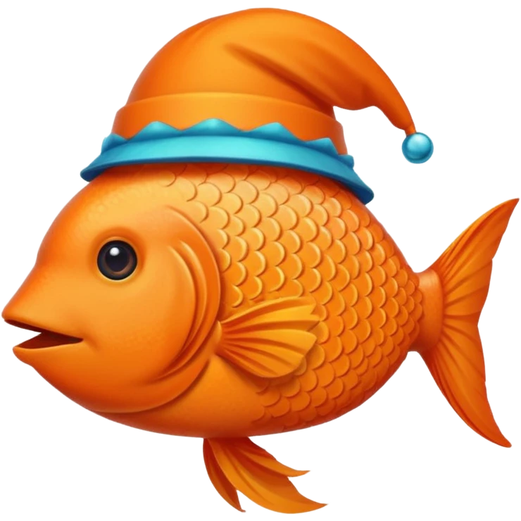 fish with orange feathered hats emoji