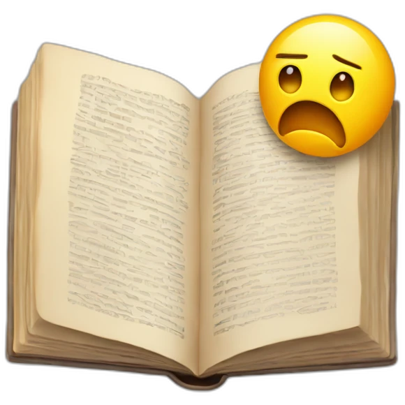 Open book with a face shocked  emoji