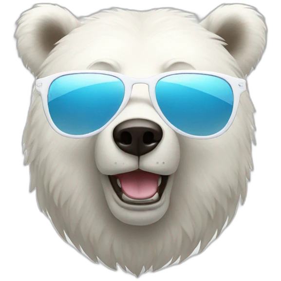 white bear in sunglasse emoji