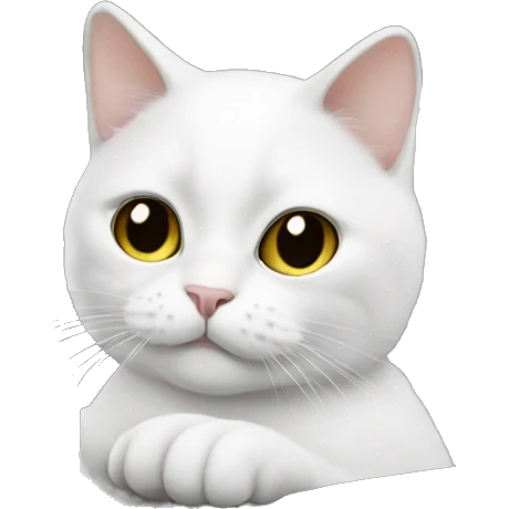 White British cat is driving car emoji