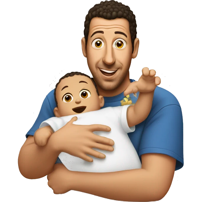 Adam Sandler with a baby emoji
