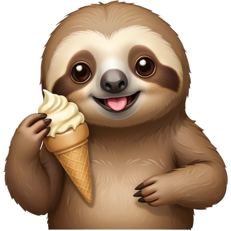 Sloth eating ice cream emoji
