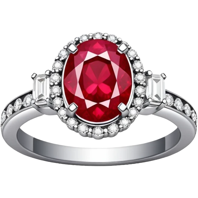 glitter rubi diamond married ring prata emoji