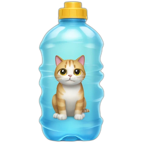Cat trapped in a waterbottle emoji
