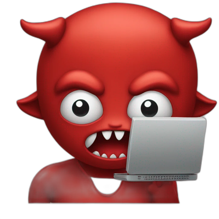 devil with a computer emoji