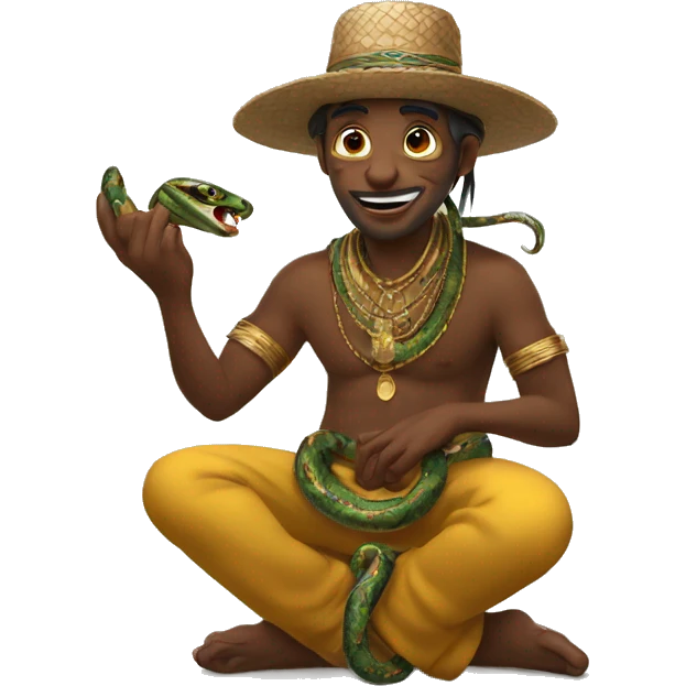 snake charmer with a pungi emoji