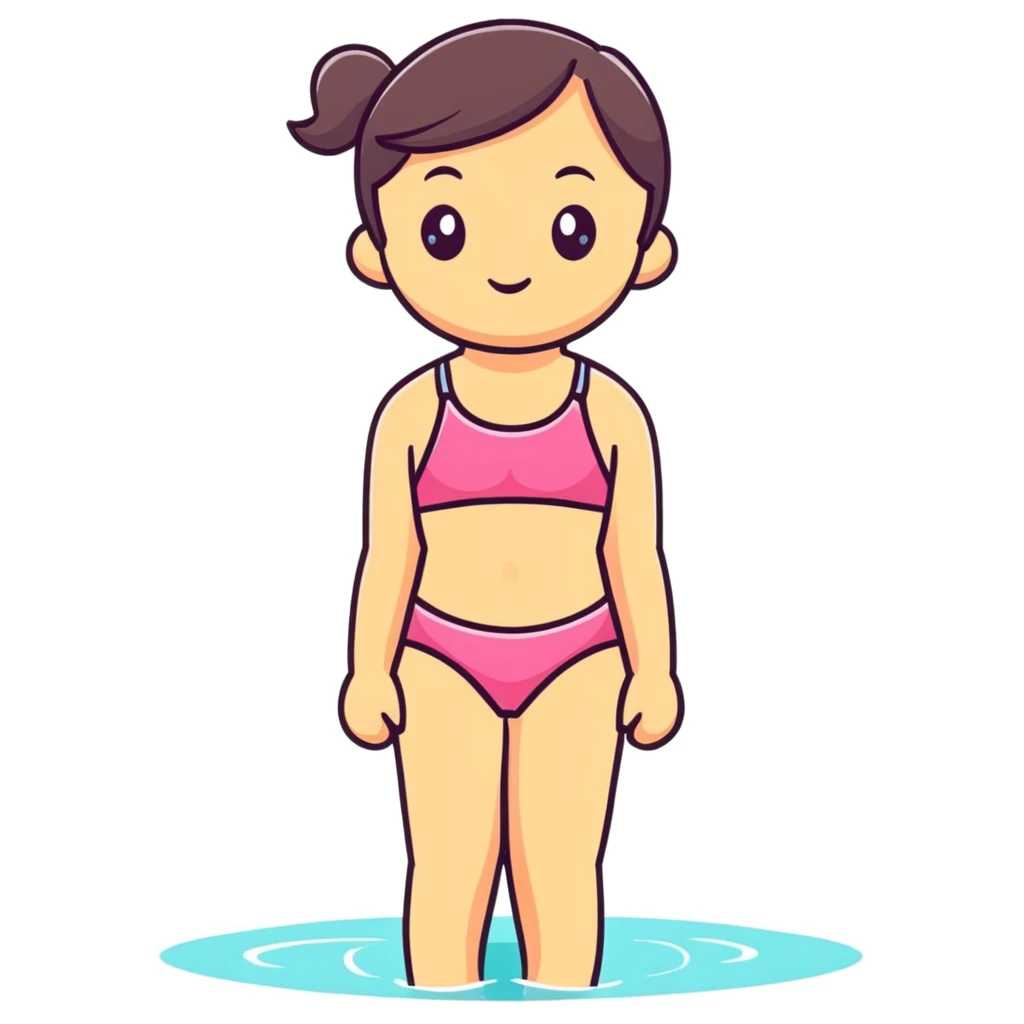 summer day with girl in bathing suit emoji
