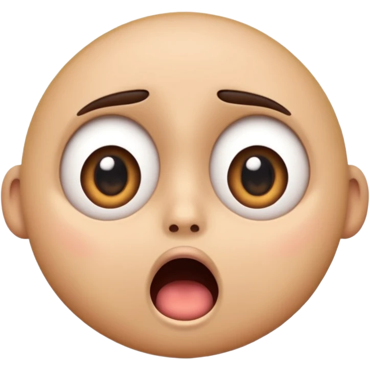 shocked face, expressive, simple emoji style emoji