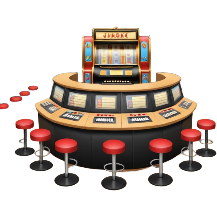 Birdseye view of large study space with students working separately add students add a jukebox emoji