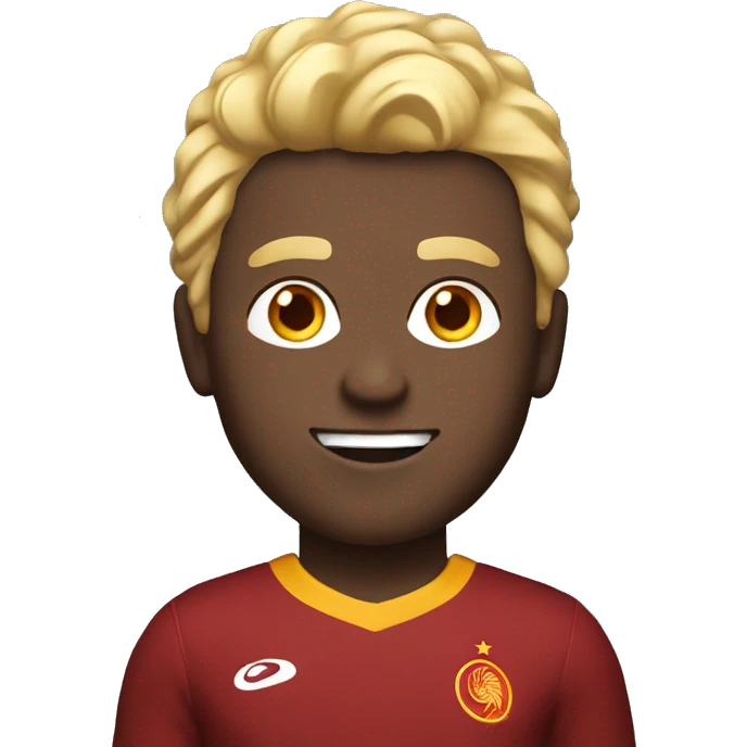 man with blond hair, black skin and Galatasaray jersey emoji