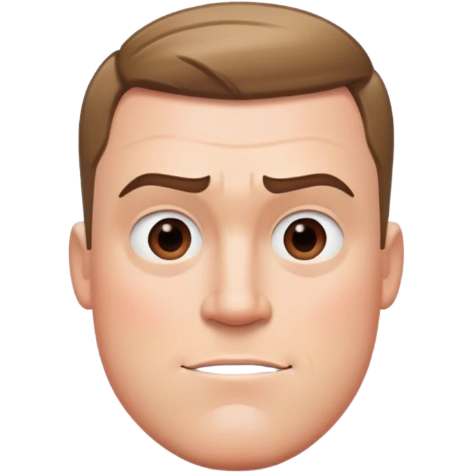 Realistic Mr incredible head without eye mask or suit but with straight face and haircut emoji