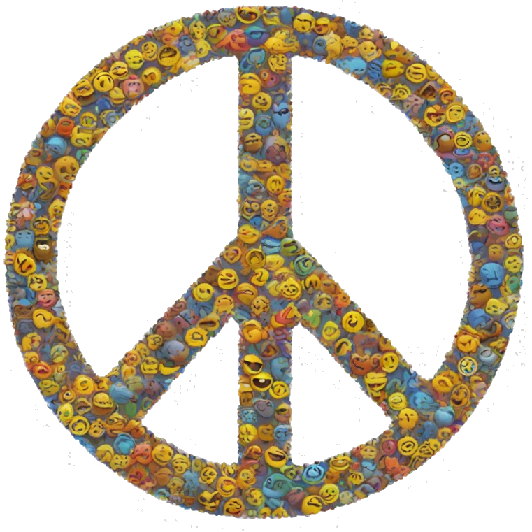 Round peace sign emoji