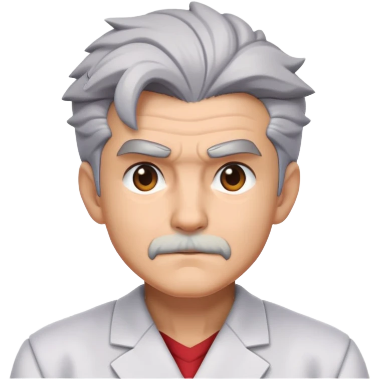 Professor Oak from Pokemon with grey hair emoji