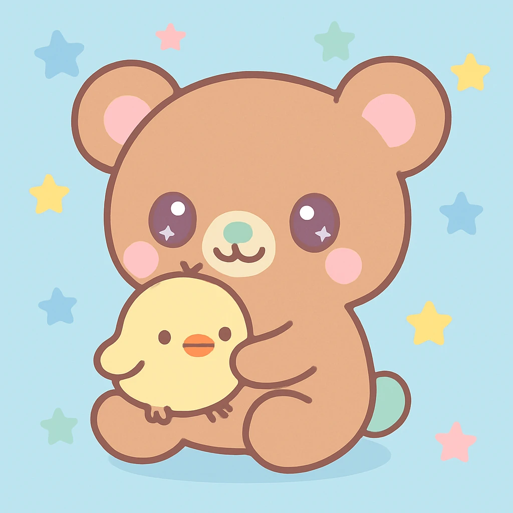 Change the background color to pastel blue, keep the kawaii style. emoji