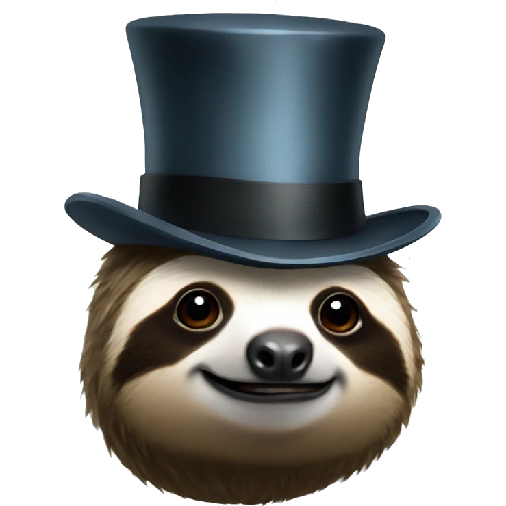 A SLOTH WITH A TOPHAT emoji