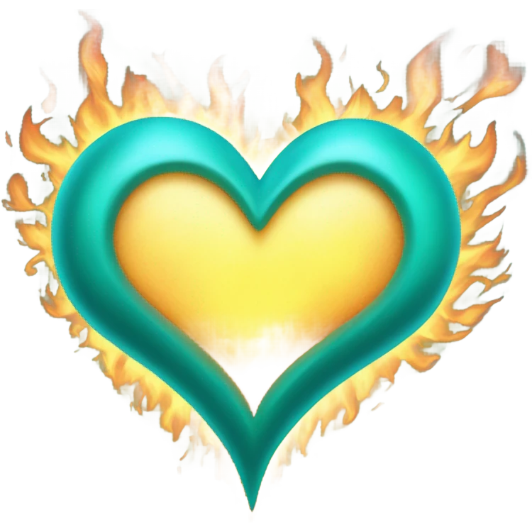 teal heart with flames emoji