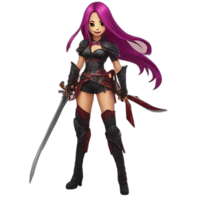 Katarina with legs cosplay sign emoji