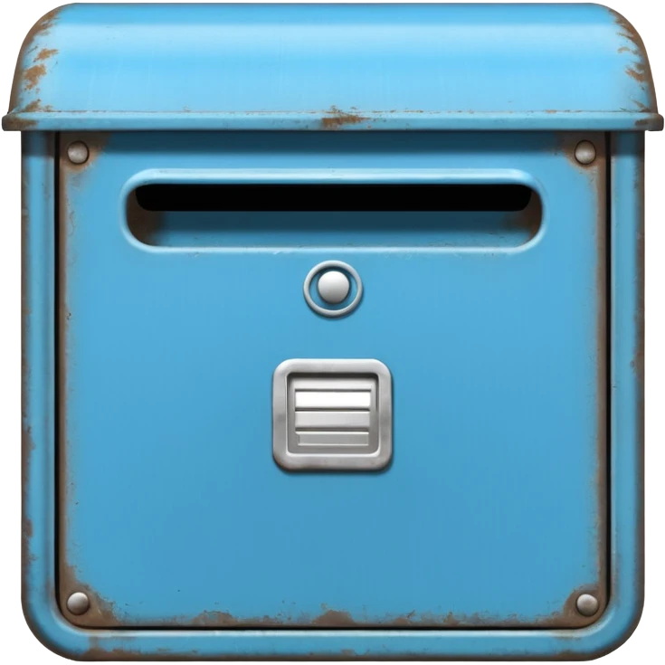sky blue letter box, front view emoji