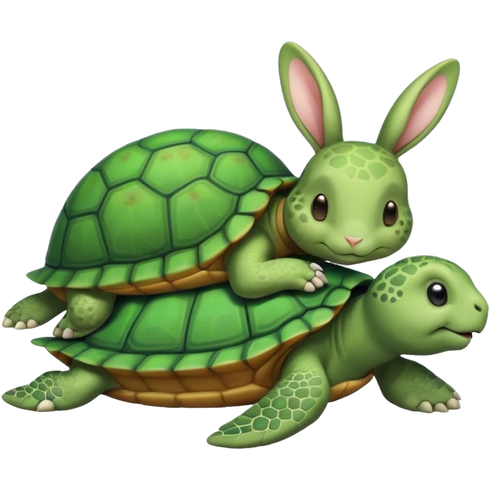 Tortu qui dort et le lapin qui mange la queue a la tortu emoji