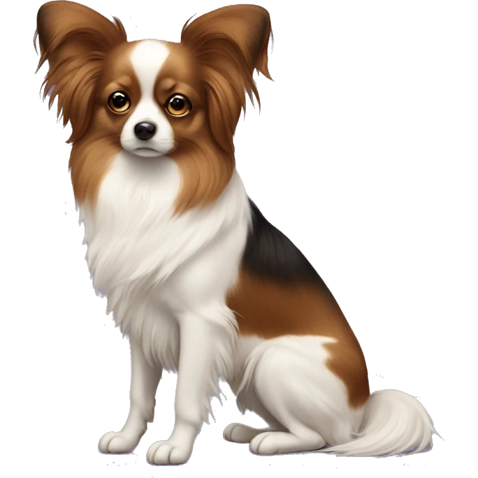 A papillon dog sad emoji