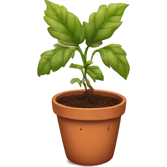 wilted plant in pot emoji