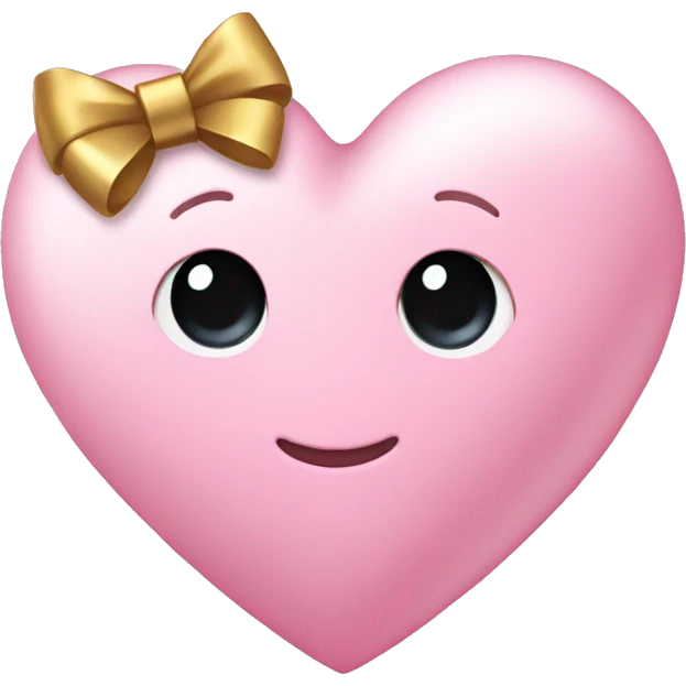 cute light pink heart with gold bow emoji