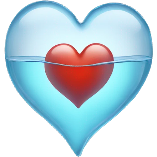 Glass heart with water inside emoji