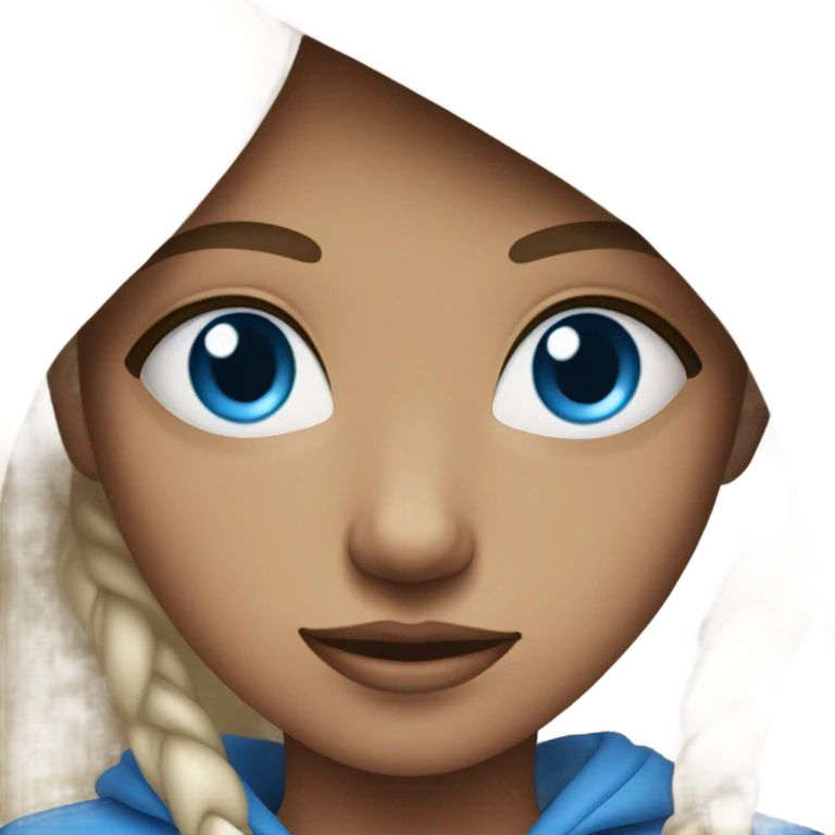 chill girl with sneakers and blue eyes emoji